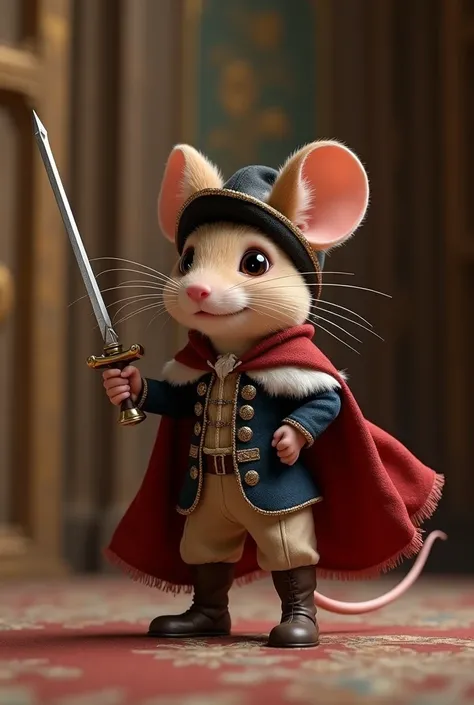 Mouse dressed as a musketeer from the movie The Man in the Iron Mask 