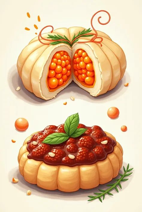 Dimsum mentai & dimsum bolognese clipart