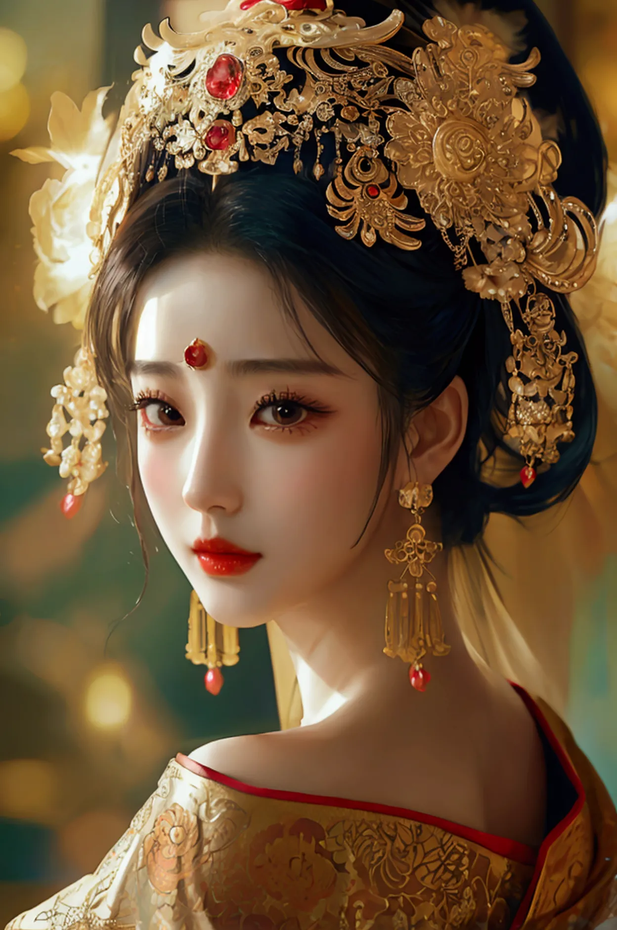 yang guifei、beauty、luxurious and gorgeous、gorgeous、jewelry