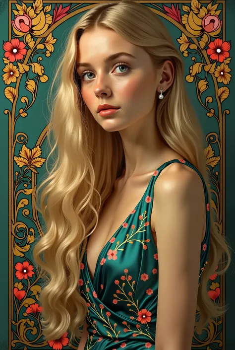 Portrait hyperréaliste de femme par david hockney et alphonse mucha,art fantastique, photoréaliste, éclairage dynamique, artstation, affiche, éclairage volumétrique, visages très détaillés, 4 k, primée, 1fille, dans une societé, discret, Cowboy Shot, appor...