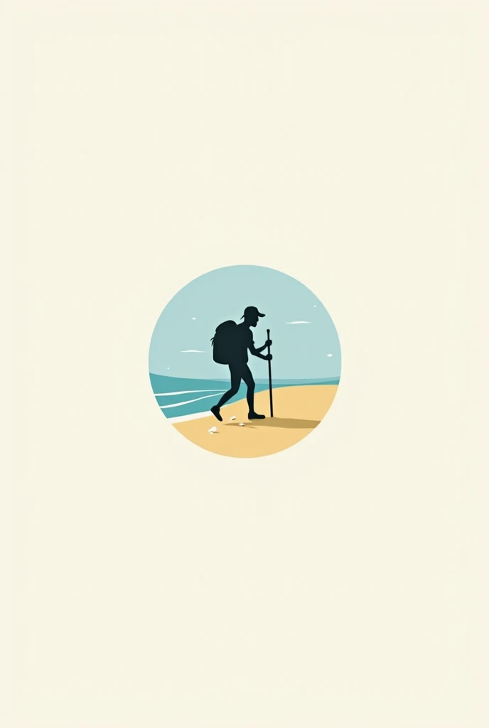 A logo for a business called the wildreness backpackers with a beach theme but simple 
