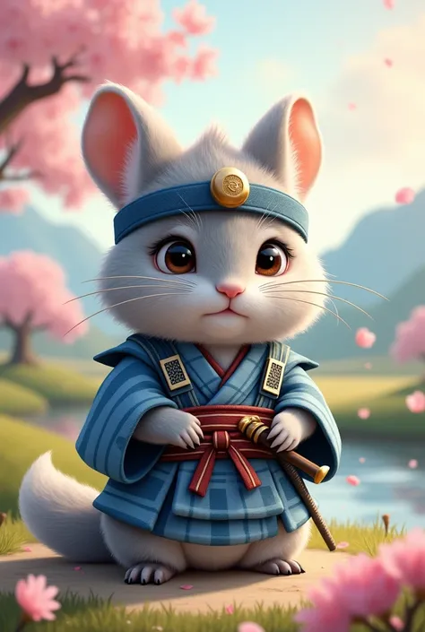 Chinchilla dressed as Momotaro