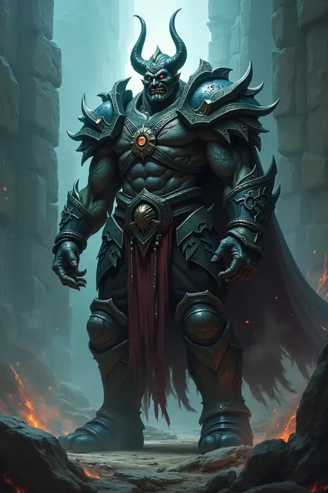 Create me a villain that goes with the name Karzham, im World of Warcraft Stil.