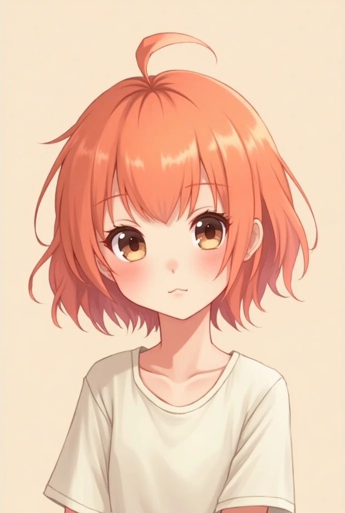 a_little_animegirl, peach_hair_color, no_background