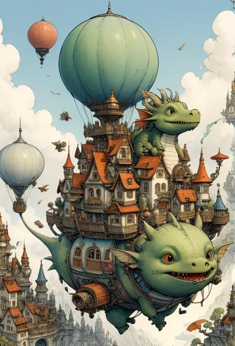 Fictional characters,Simple, cute、Dragon、flight、inspired by Mattias Adolfsson, Highest quality, masterpiece, 8k