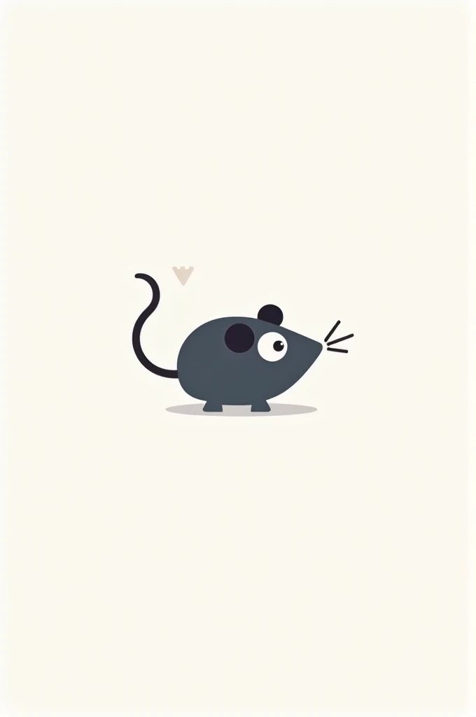 minimalistic logo on a white background with a one-eyed smiling mouse