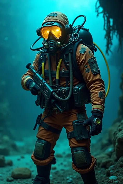 10. Submerged Treasure Hunter

Appearance:
A rugged diver with a glowing oxygen mask and a patched dive suit.

Weapons: Jet-powered harpoon gun and wrist-mounted blade.


Motion Prompt:
"The Submerged Treasure Hunter dives into neon-lit waters, their harpo...