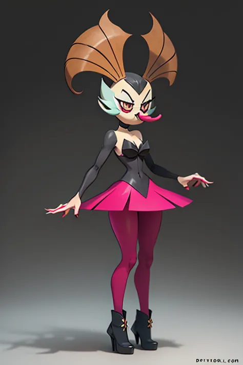 female creature cuphead pokemon v style