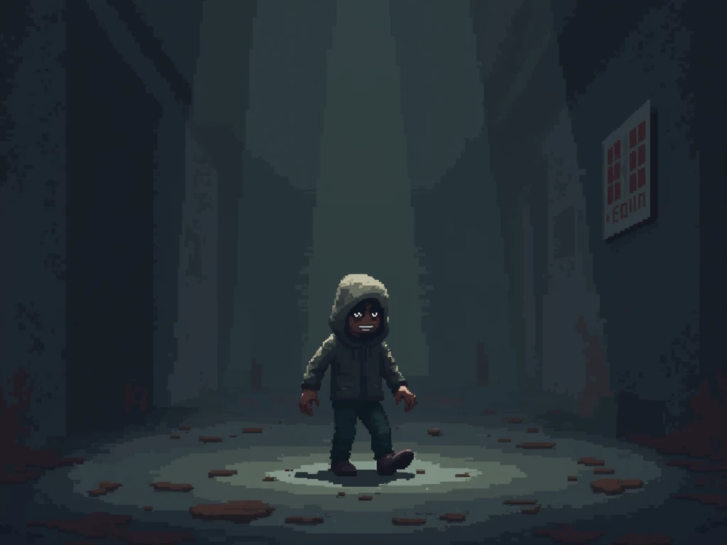 pixelart, drunken, walking, someone, dark, sad, alone