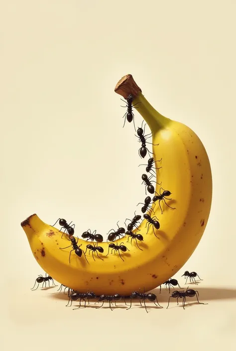 A banana eats by ants 