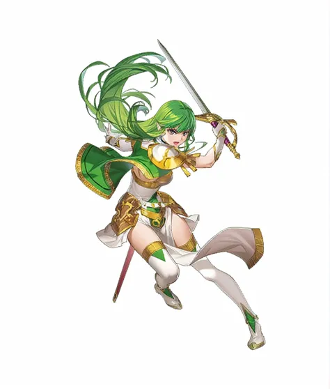 Woman dressed in green and white and holding a sword , lady pink, pink, pink smash, portrait  Saint Seiya girl ,  Saint Seiya girl ,  Tezuka Osamu  ,   Enchanting Elf Princess Night  ,  ayaka genjin impact , Villain Anime Girl, The truth of the matter, Vis...