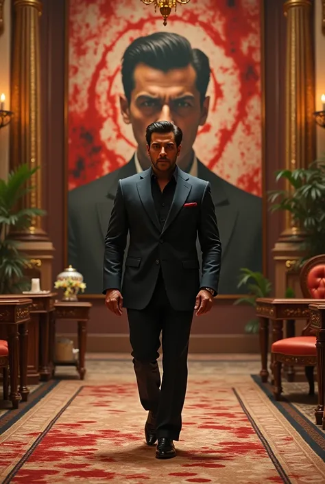 Salman Khan in blazer suit walking in palace, bloody massy Poster
