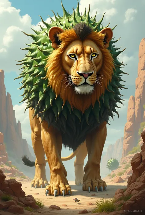 Hybrid of lion and cactus