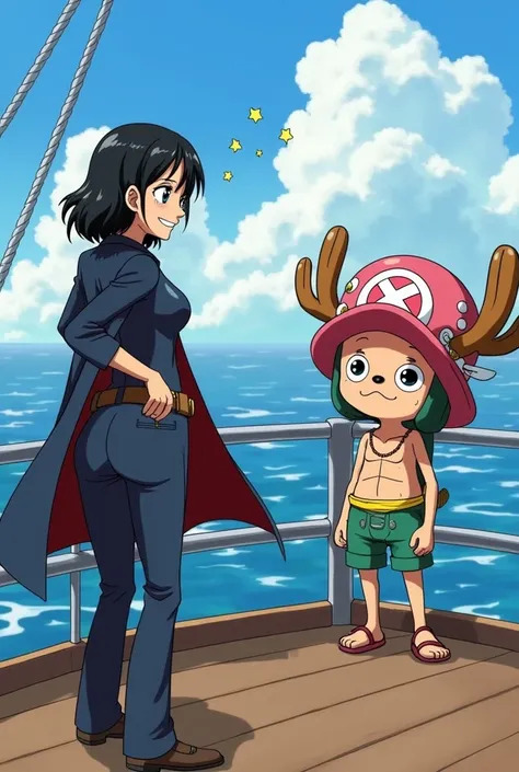 Nico Robin says theres an object in my back pocket Chopper to see if he can get it was the key in one piece 