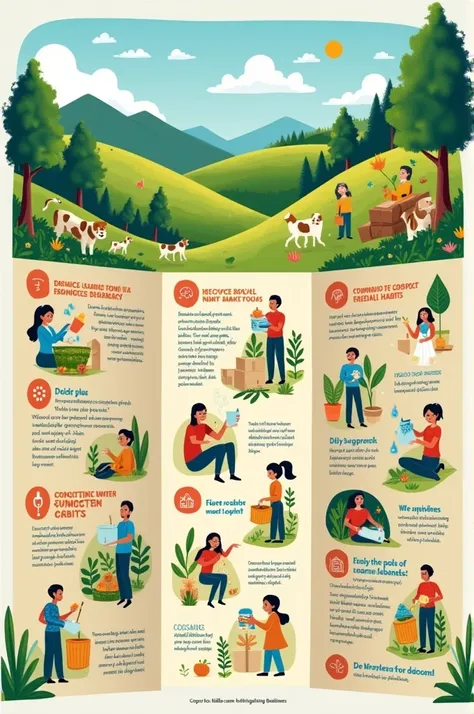 Create me a foldable leaflet about eco friendly habits 