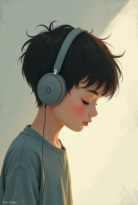 A boy listening song
