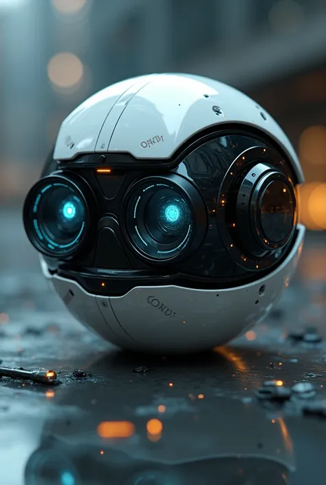  creates a smart sphere that can pick up sound , voice analysis and response ,  superficially consisting of robotic eyeglasses that cover the two cameras mounted inside.