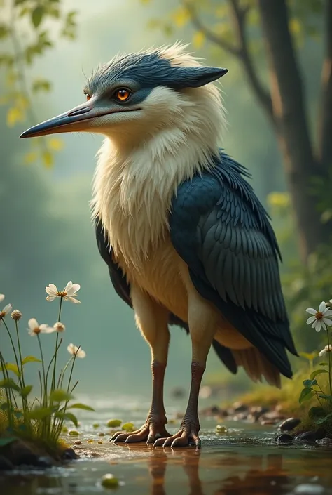 Body dog head heron 
