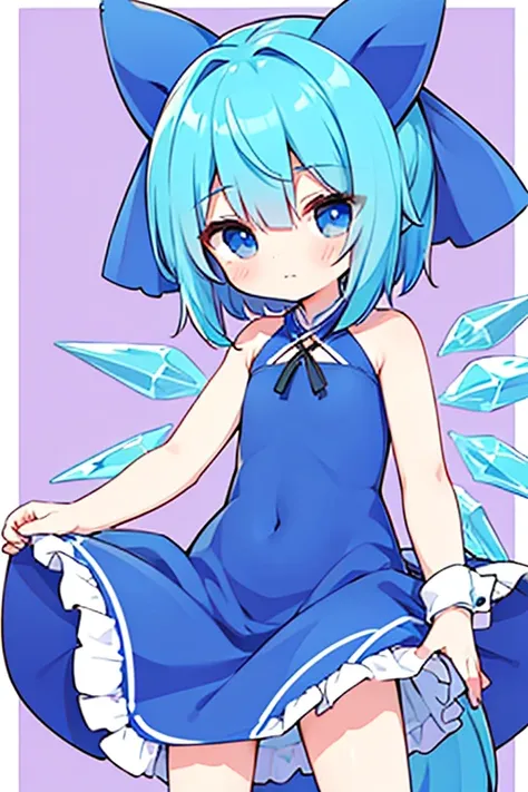  Cirno wears a costume suit showing only a thoroughbred face　Horse ears 、 horse tail are attached to the costume 