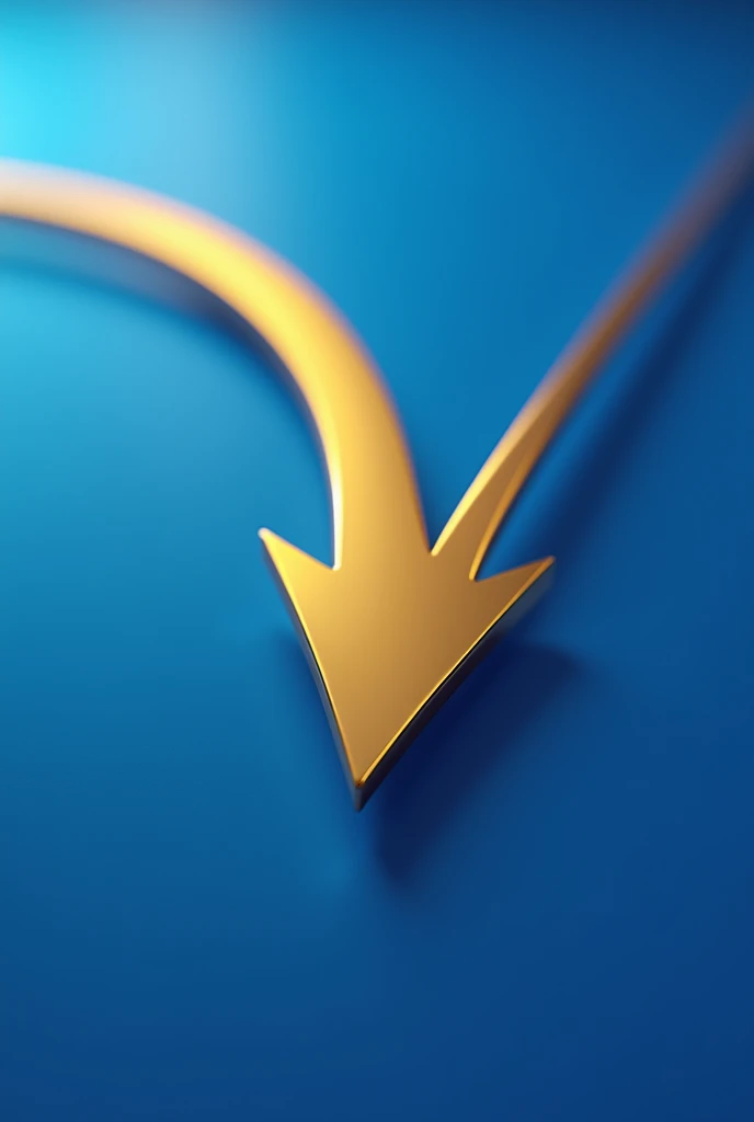  close-up of golden arrow downward on blue background, digital art by Mario Dubsky,  CG Community Trends , digital art, 🚀🚀🚀,  features of the golden curve ,  popular photos ,  golden curve composition , photo  shooting time 2 0 2 0 , index ,  shooting time...