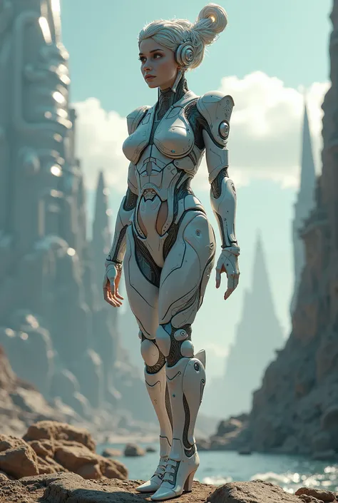 The maiden, Europa. highly technologically advanced and cybernetically enhanced. High Resolution, Masterpiece, Award Winning, Best Quality, High Details, High Quality, UHD, Optical Illusion, Impressionism, Art Deco, Cinematic, Cinematography, Futurism, Hyp...