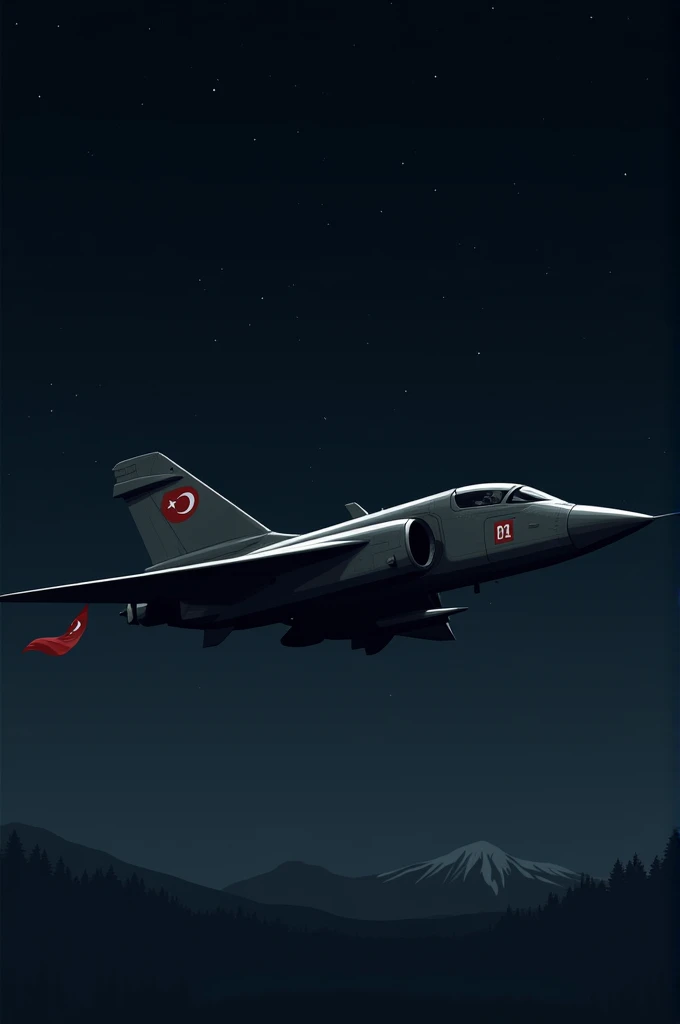 An F4-Phantom just chilling in the air at night and it has a turkish flag on it