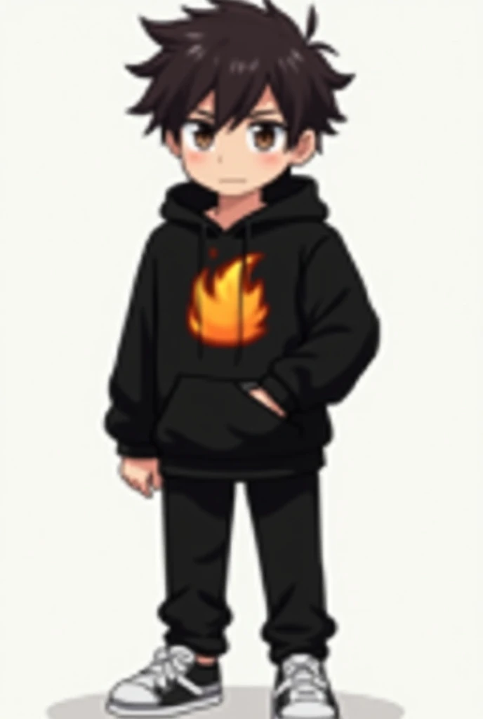 make a picture like, A mature anime boy character"A pixelated Minecraft-style character with a sleek, urban design. The character has dark brown or black neatly styled hair and large, expressive eyes with a white and black contrast, creating a friendly and...