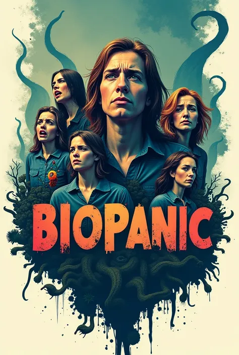 Make logo related to name " biopanic" .added some people who going on panic