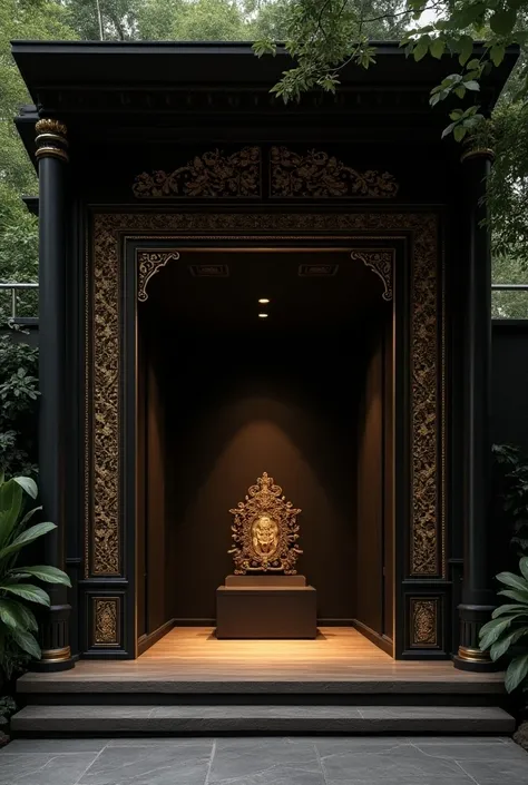 Small Thai-style theatre, one floor, black and gold