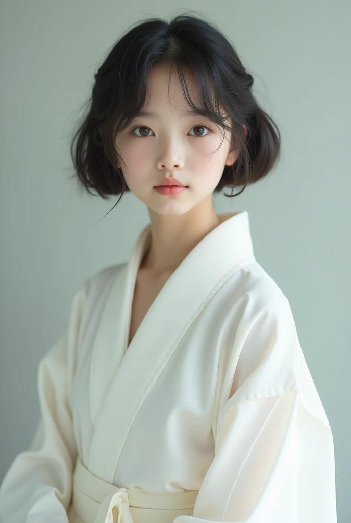 White Kimono　Bob　Baby Face　Girl　photograph