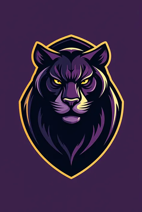 Make a football club logo that has a puma in the middle and the colors of the logo are purple,black and gold