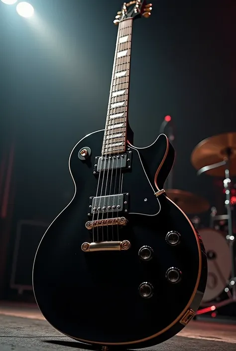 les paul guitar　black　Live　