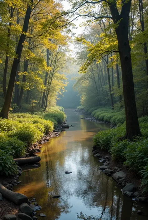 an empty brook which is dry