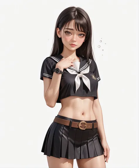   high resolution images,  best quality , (A beautiful Korean girl is standing in a １Please describe a person ), ( sad face:0.5),(Drunk:1.1),Real Skin,skinny body, small breasts,  shiny black hair , super detailed round eyes,(( staring at the viewer :1.0))...