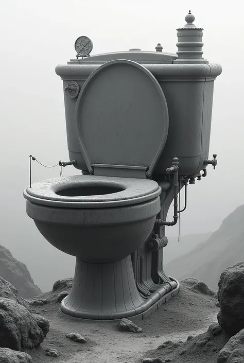 Soccer stadium that looks like a black and white toilet 