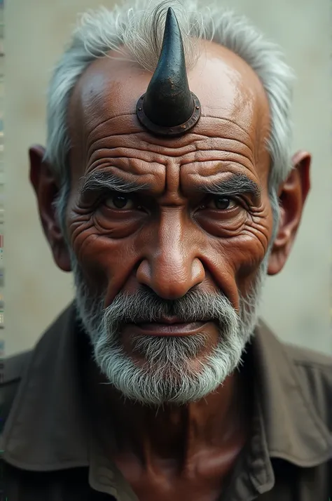 60 year old Shyam Lal Yadav ji, who has a horn-like lump on his head, he in tense 