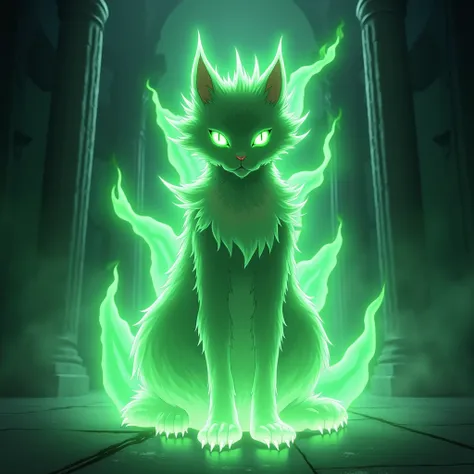 Green Power realistic anime gothic manga Green Ray, Cat