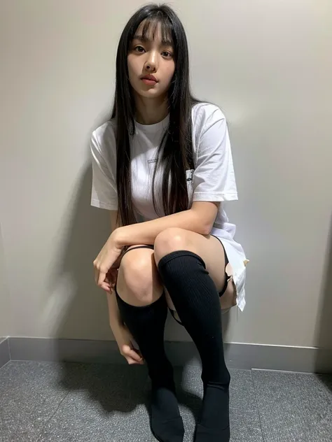 ((masterpiece)), (Realistic: 1.2) masterpiece, 最 High Quality ,  High Quality ， white skin, 最 High Quality ,  Ultra Details,Mature，beautiful,  black hair， Long Hair， With bangs， school uniform，Big Breasts ，Above the knee socks，10th Generation， Fascinating ...