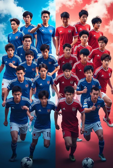 Bluelock straight wallpaper half is bluelock team and half is Japan U20 and has full members of each team