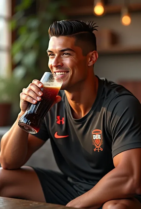 Ronaldo drinks cola and is a little fat 