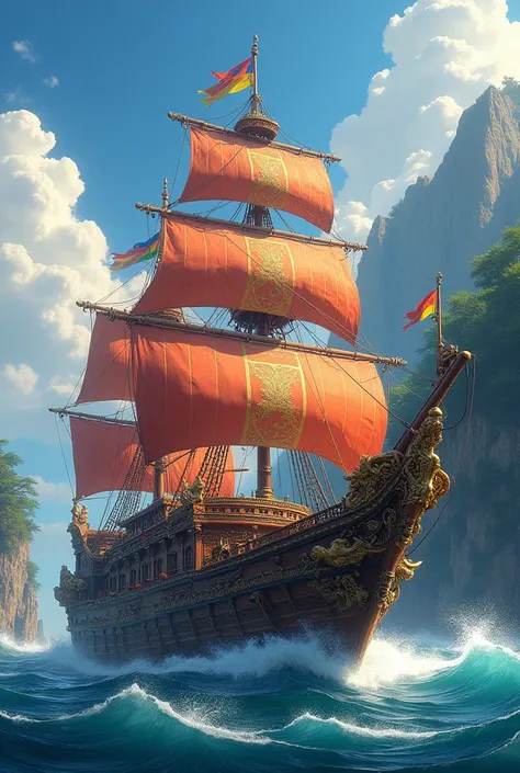 Bhutanese style pirate ship