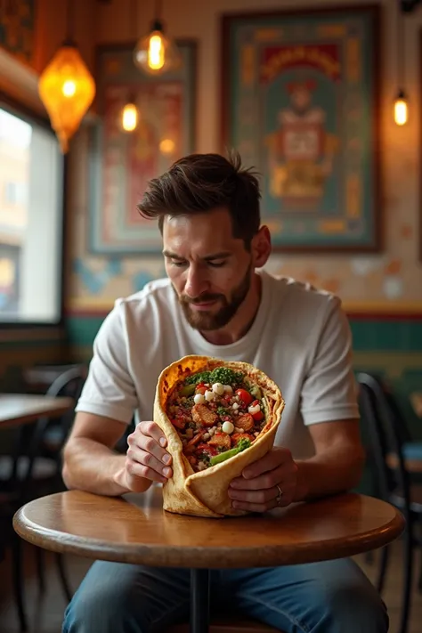 Messi eats shawarma