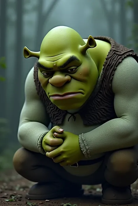 sad shrek 
