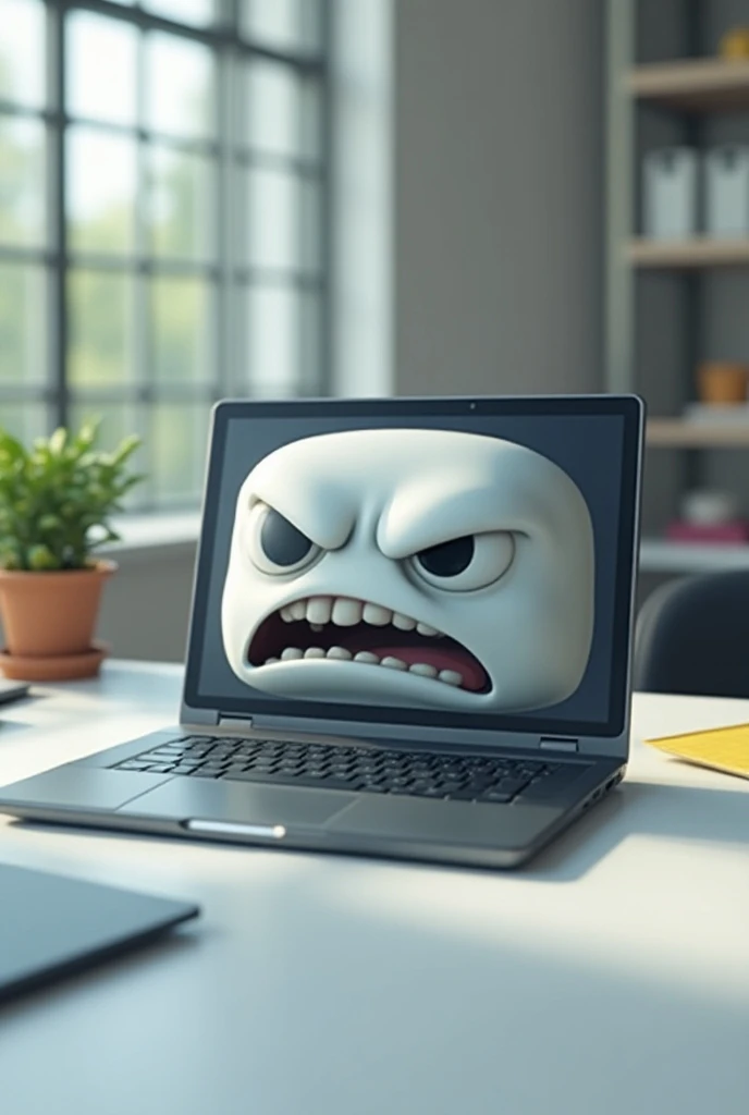 (Slightly animated) make a laptop talking angry