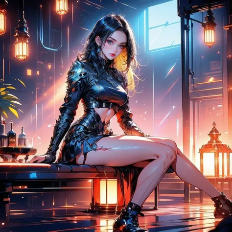 full body Waifu beautiful detailed eyes, beautiful detailed lips, extremely detailed eyes and face, longeyelashes, 1girl, sensual, young woman, sexy medium / large breasts, beautiful feminine face, nice sexy thighs, slim, sexy, erotic, beautiful fashion cl...