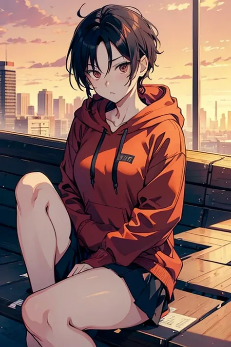 kuroo tetsuro female version ( wearing a hoodie