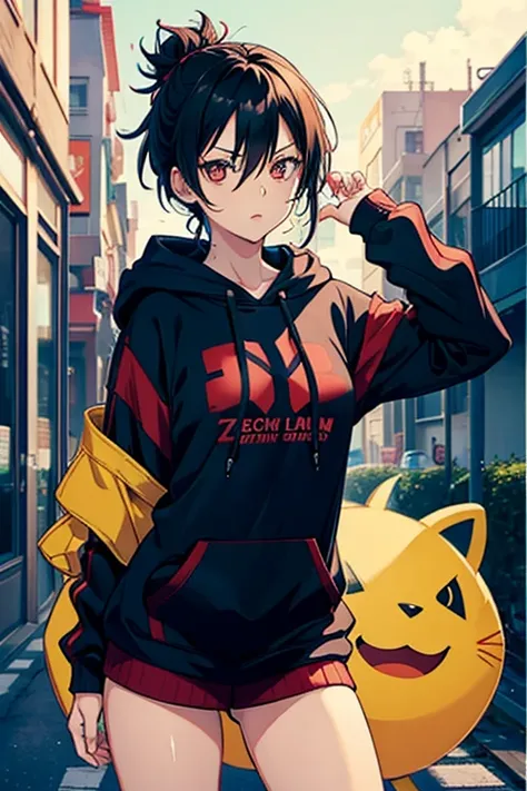 kuroo tetsuro female version ( wearing a hoodie