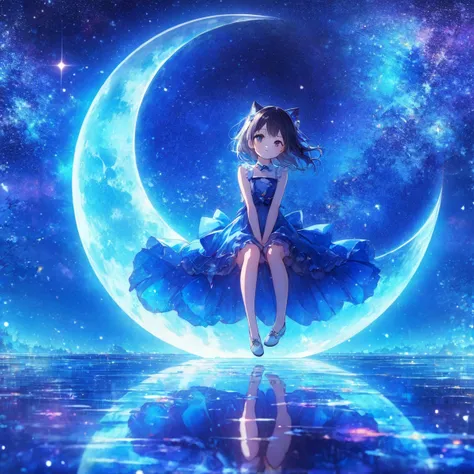 anime girl sitting on the moon with stars in the background, nightcore, 4k anime wallpaper, anime wallpaper, beautiful anime, anime style 4 k, anime art wallpaper 4k, anime wallaper, anime art wallpaper 4 k, hd anime wallaper, anime wallpaper 4k, anime wal...