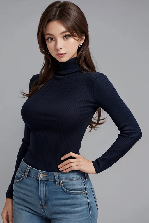 woman， turtleneck