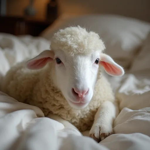 close up of baa in bedroom